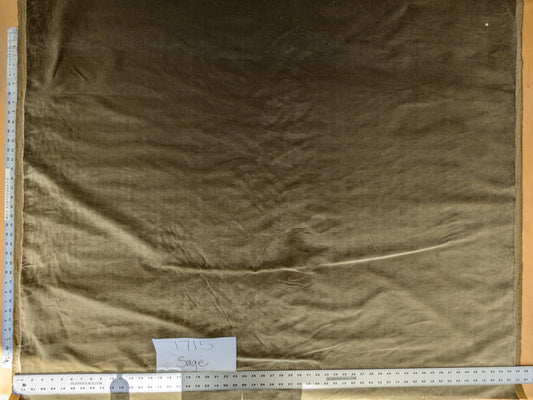 Queen's Silk Velvet Muted Sage Green Radiance Highest Quality Heavy 39,000+ martindale MSRP USD 728/Yard