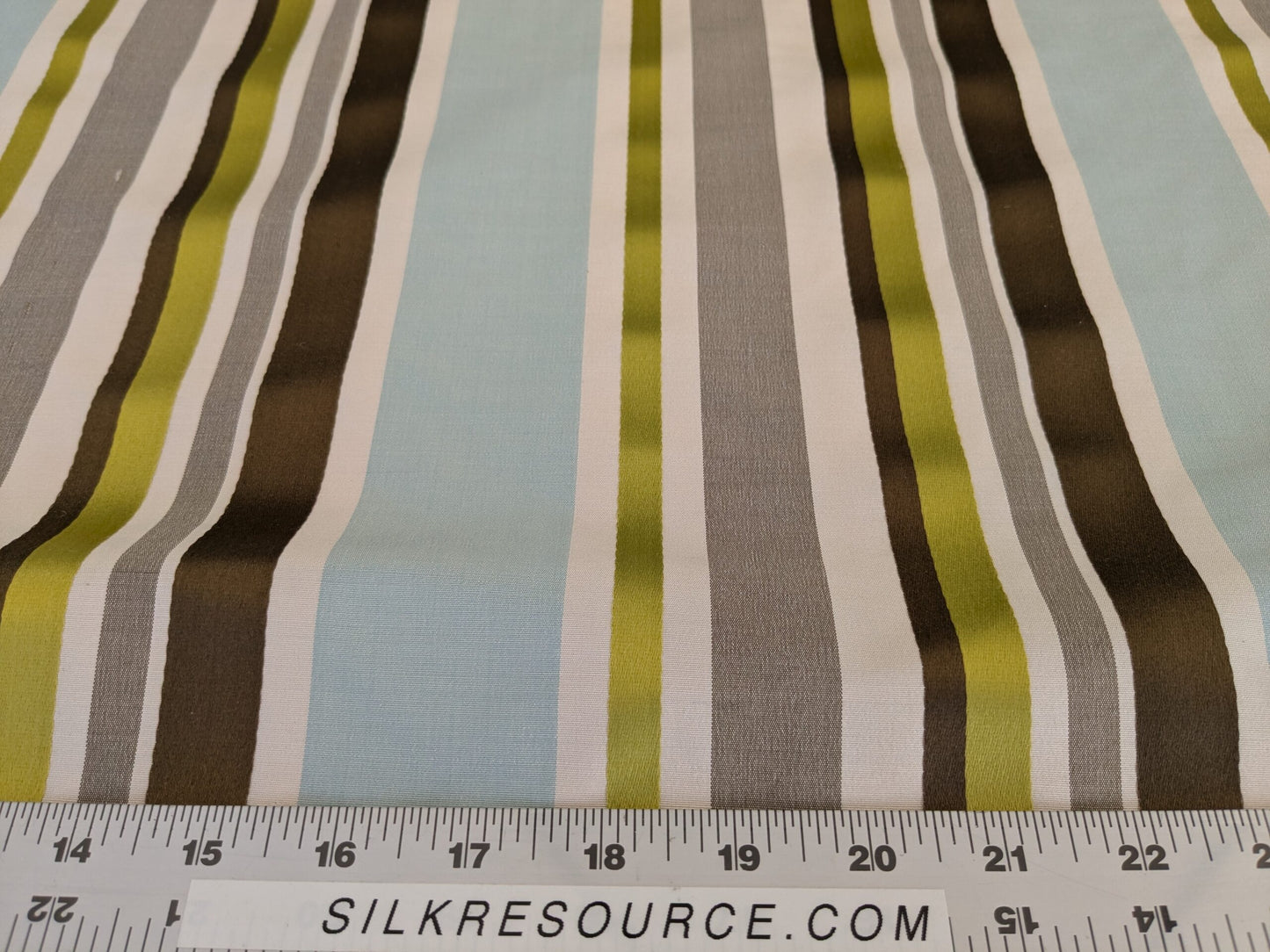Scalamandre Tango Aqua/Multi Blue Green Rainbow Stripe 100% Silk Jacquard MSRP USD 324/y