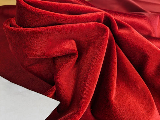 King's Silk Velvet Crimson Red Radiance Highest Quality Heavy 39,000+ martindale MSRP USD 728/Yard