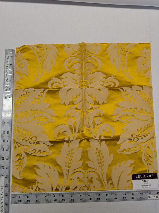 Special Order Scalamandre Lelievre Paris Orion Topaze Yellow Damask Historic Cotton Silk MSRP USD 1090/y