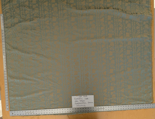 Lee Jofa Romantic Silk Vine Stripe Seaglass Blue & Bronze MSRP USD 196/Y