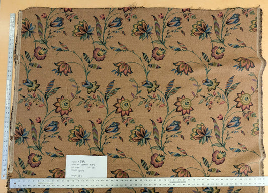 by yard Scalamandre Gobelin Green Blue Brown on Cocoa Botanical Foliage Cotton MSRPUSD 196/y Faint Stripe!