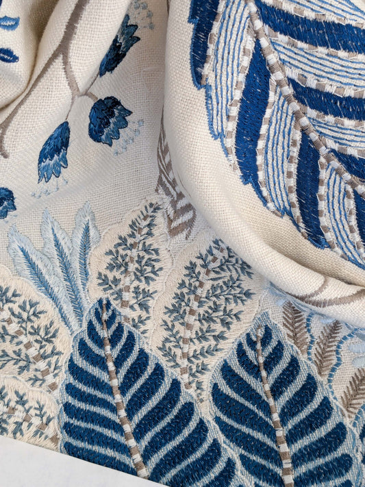 By yard Scalamandre Palampore Embroidery Porcelain Blue White Jacobean Tree of Life MSRP USD432/y