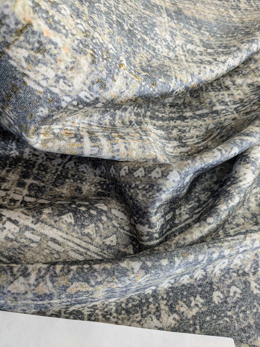 By yard Scalamandre Travertine Grotto Rustic Elegance Impressionist Cloud Atmospheric Abstract Gray Cream Print MSRP USD256/y