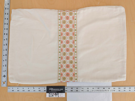 Scalamandre MET Pillow Case Square Elegant Floral Embroidery Cream White 15x22 inches 5-Ev49