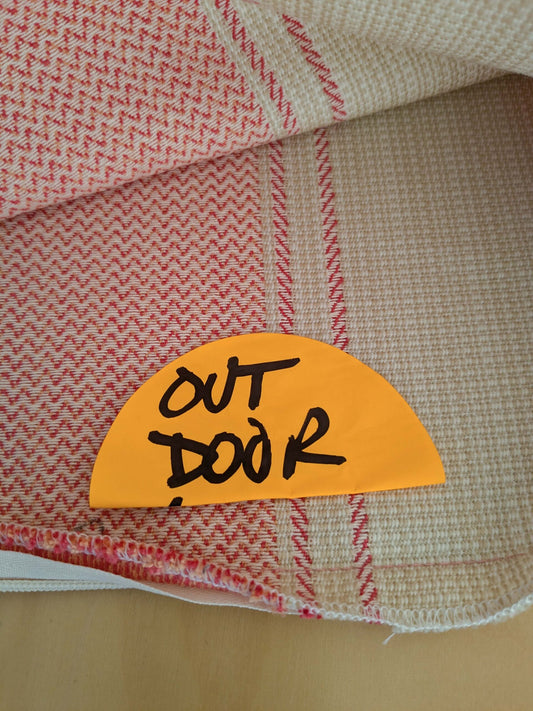 Scalamandre Pillow Case Square Stripe Beige Cream White 14"x22" inches 10-Ev49