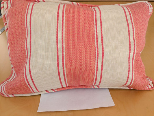 Scalamandre Pillow Case Square Stripe Beige Cream White 14"x22" inches 10-Ev49