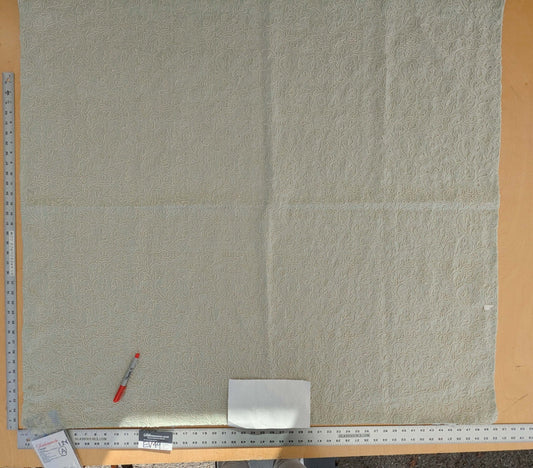 1.2y x 50" Scalamandre Coraille Willow Light Green Embroidery Linen Abstract MSRP USD314/y 24-Ev49