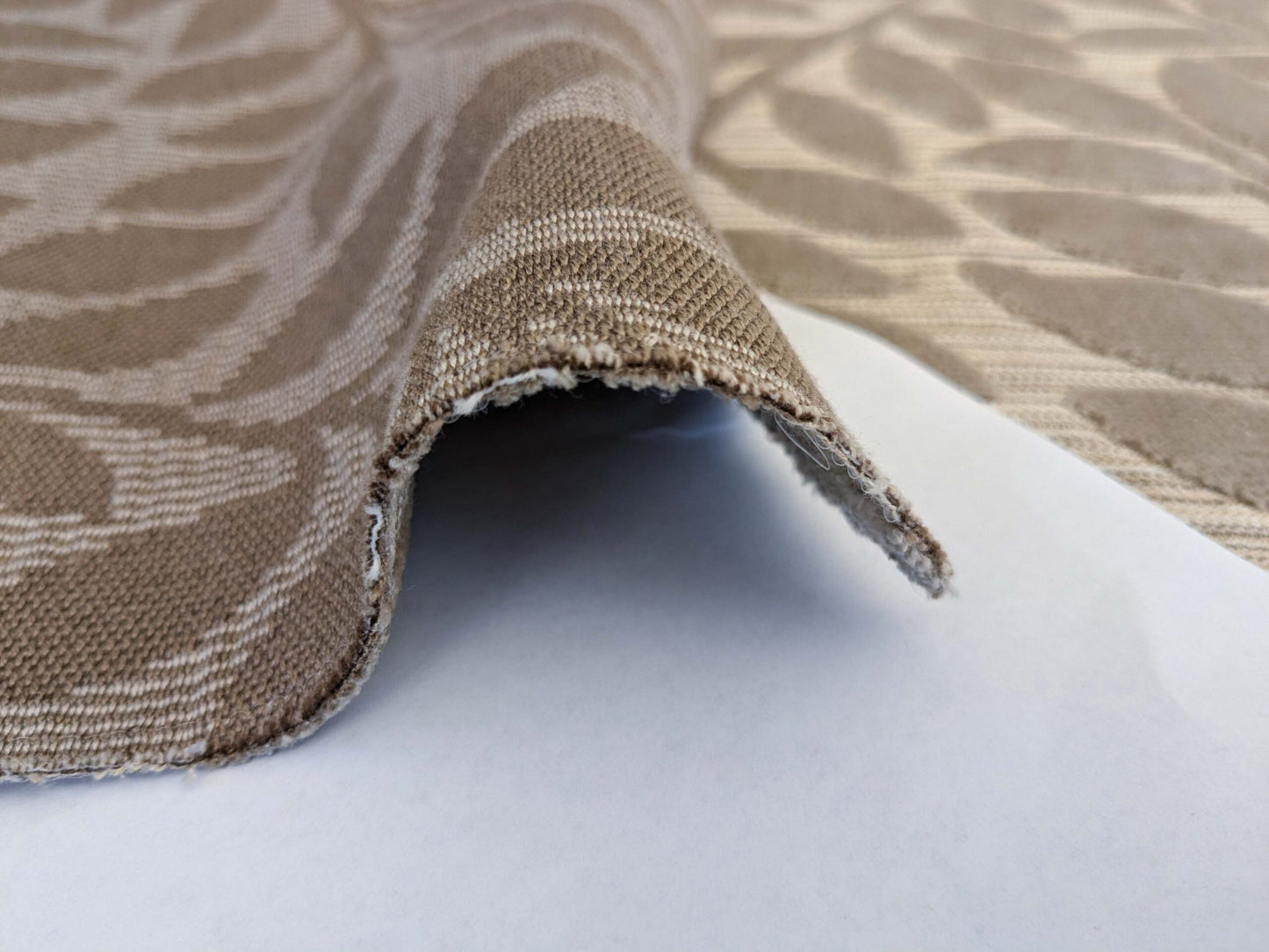 4 EV50 25" x 26" Scalamandre Square Argento Natural Cream Cut-Velvet Leaves MSRP USD 380/y