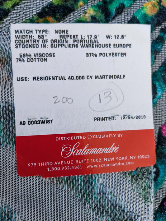 9 EV50 27" x 27" Scalamandre Square Aldeco Wisteria Velvet Dramatic Forest Green Black Gray Chevron