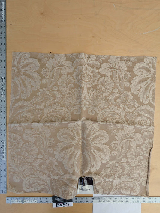 19 EV50 25" x 25" Scalamandre Lelievre Coppelia Sable Beige Large Jacquard