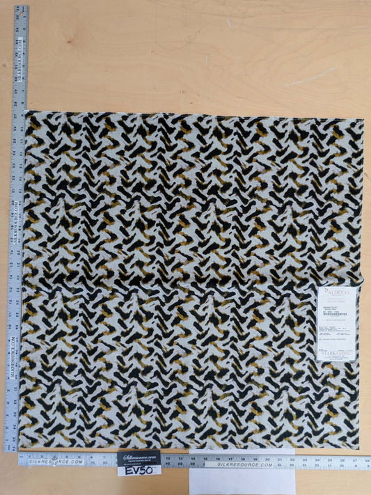 28 EV50 27" x 27" Scalamandre Aldeco Nirvana Velvet Bronze Mist Black Brown White Abstract