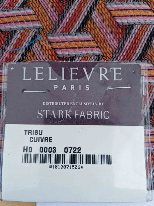 31 EV50 26" x 27" Scalamandre Lelievre Paris Tribu Cuivre Large Jacquard Orange Polyester Geometric Graphic MSRP USD576/y