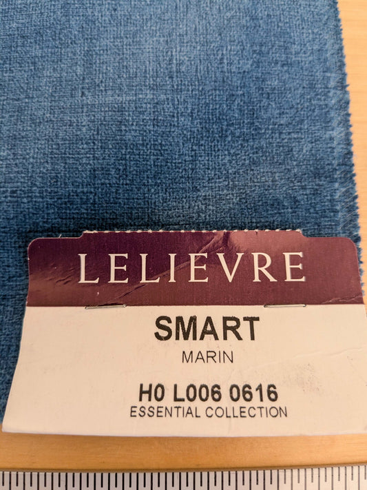 36 EV50 25" x 27" Scalamandre Lelievre Paris Smart Marin Velvet Solid Blue Polyester