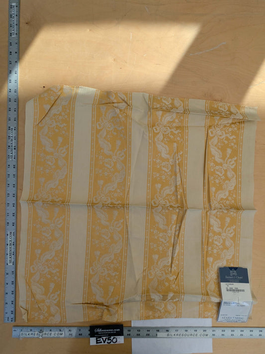 40 EV50 24" x 25" Scalamandre Tassinari & Chatel Les Rubans Or Stripe Yellow White