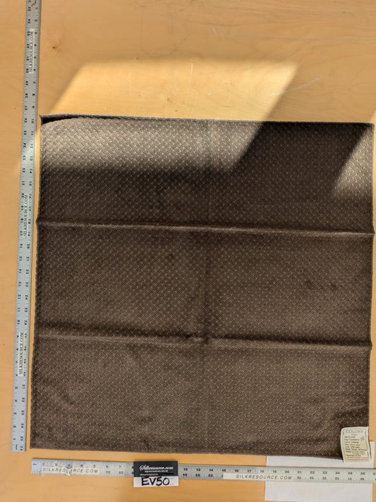 42 EV50 26" x 27" Scalamandre Colony Roma Argo Canestrino Elefante Brown Cotton Velvet Lattice Small Scale MSRP USD380/y