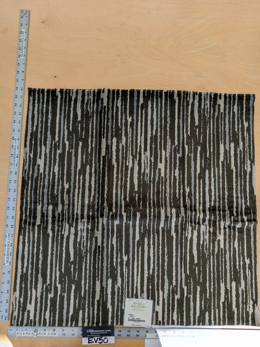 54 EV50 26" x 27" Scalamandre Old World Weavers Spazio Forest Black White Velvet Abstract