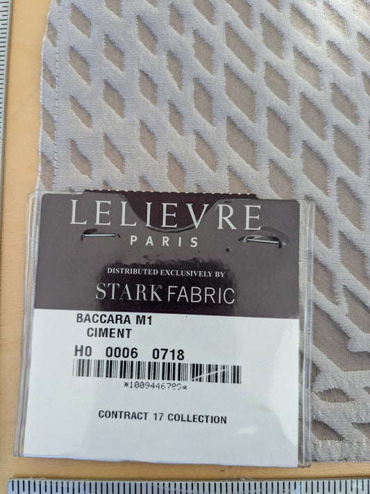 65 EV50 24" x 27" Scalamandre Lelievre Paris Baccara M1 Ciment Polyester Gray Diamond Small Scale