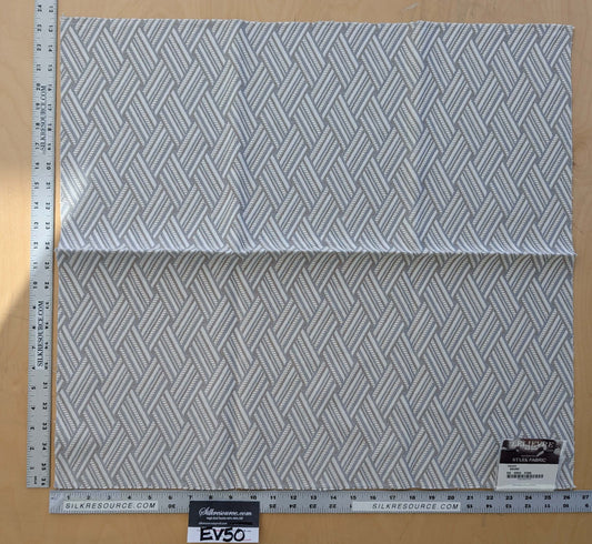 70 EV50 23" x 26"Scalamandre Lelievre Paris Vacoa Brume Gray White Diamond Ogee Viscose MSRP USD354/y