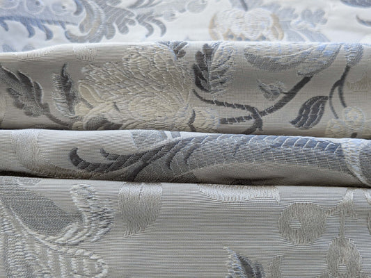 72 EV50 27" x 26"Scalamandre Square Old World Weavers Allegra Lampas Iii Silver Patina MSRP USD 600+/yard