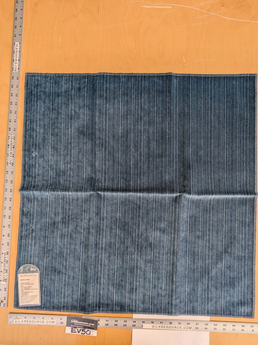 86 EV50 26" x 27" Square Scalamandre Boris Kroll Strie Velvet Prussian Blue Texture Polyester MSRP USD154/y