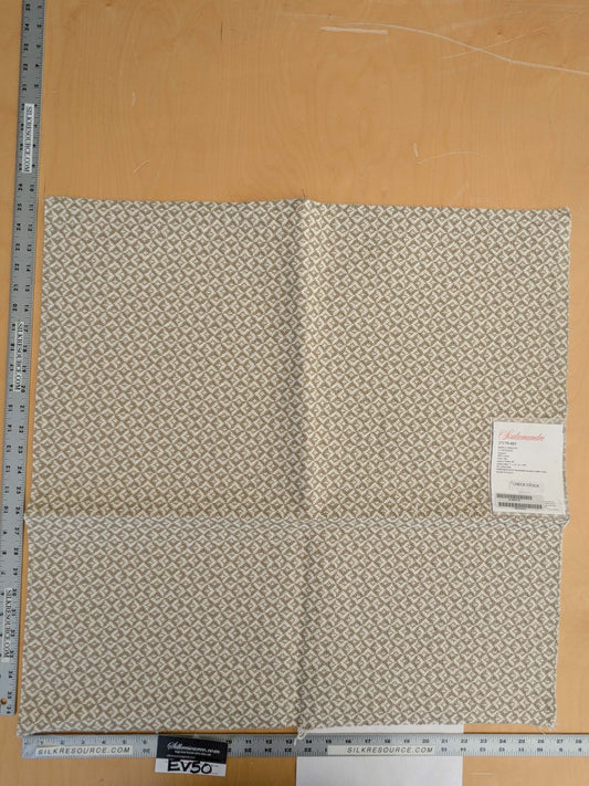 92 EV50 25" x 27" Square Scalamandre Khiva Weave Flax Cotton Small Scale Beige White MSRP USD 180/y