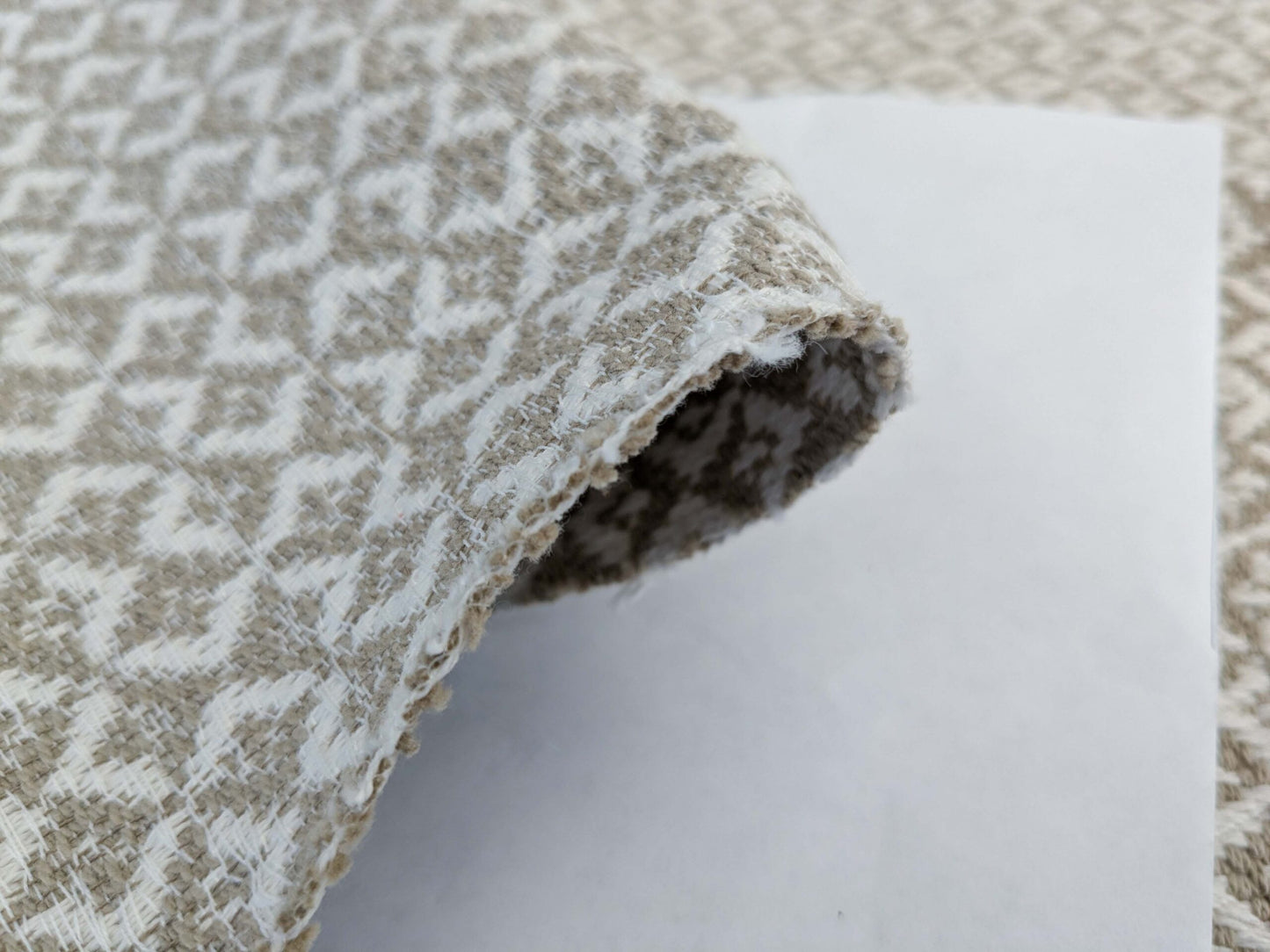 92 EV50 25" x 27" Square Scalamandre Khiva Weave Flax Cotton Small Scale Beige White MSRP USD 180/y