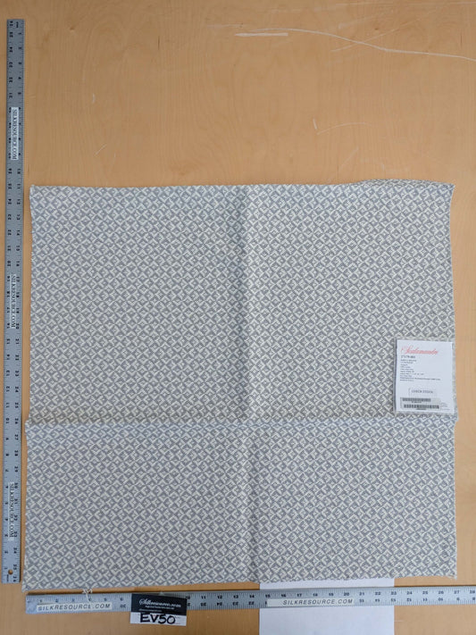 94 EV50 25" x 27" Square Scalamandre Khiva Weave Pearl Grey White Cotton Small Scale White MSRP USD 180/y