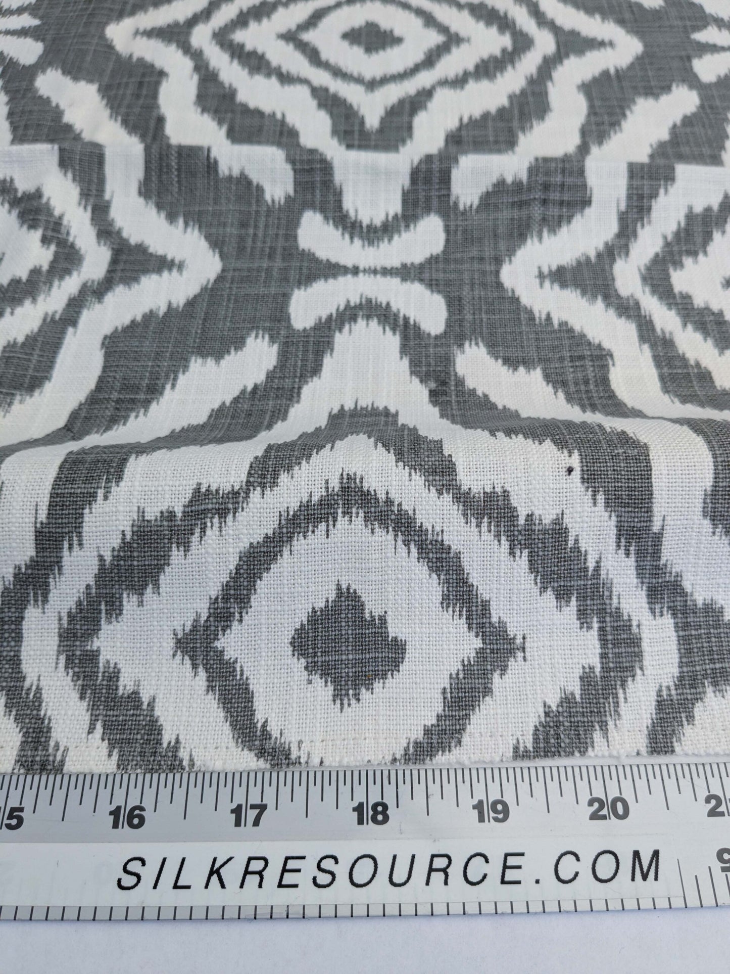 97 EV50 26" x 26" Square Scalamandre Zanzibar Ikat Smoke Grey Cotton Heavy MSRP USD 254.80/y