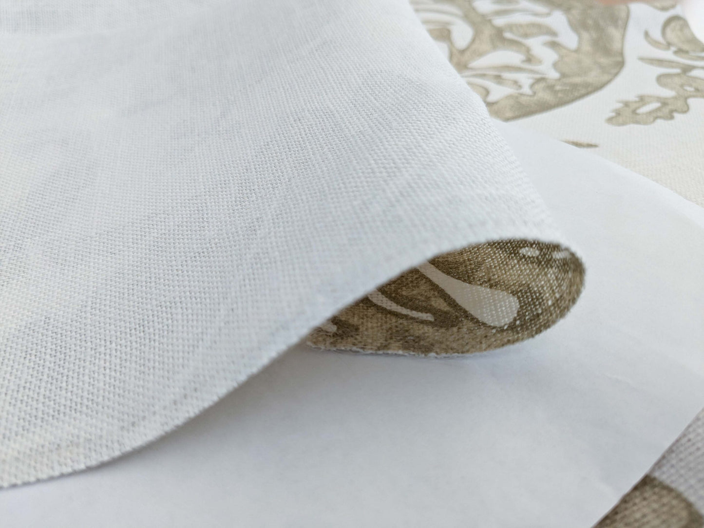 Scalamandre Luciana Damask Linen Print Sand Damask Print Beige MSRP USD 346