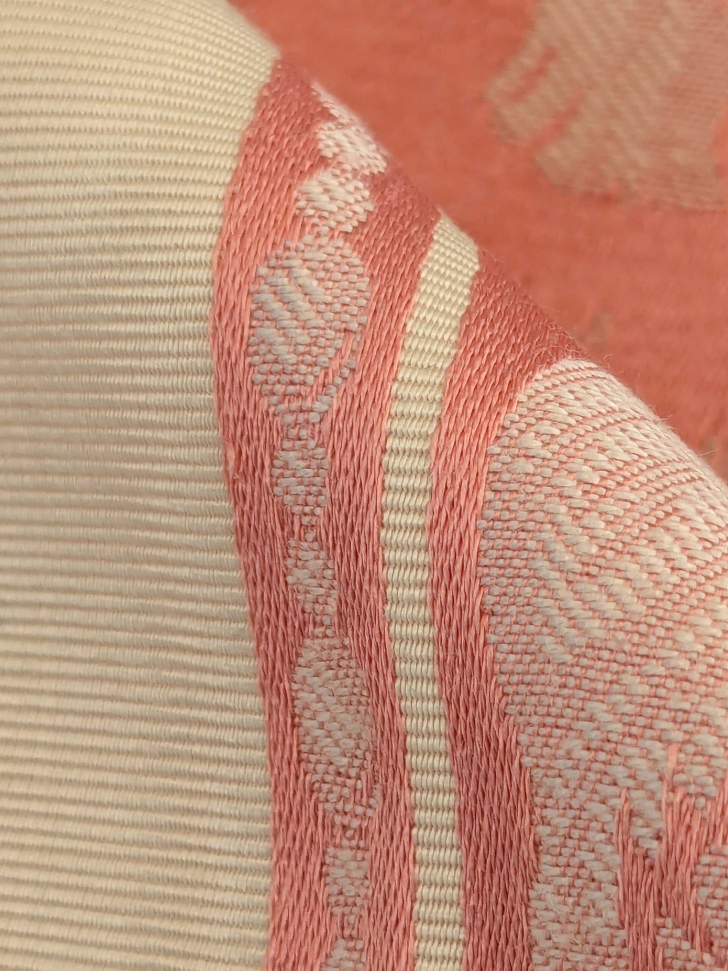 117 EV50 25" x 26" Square Scalamandre Tassinari & Chatel Les Rubans Rose Stripe Peach Beige