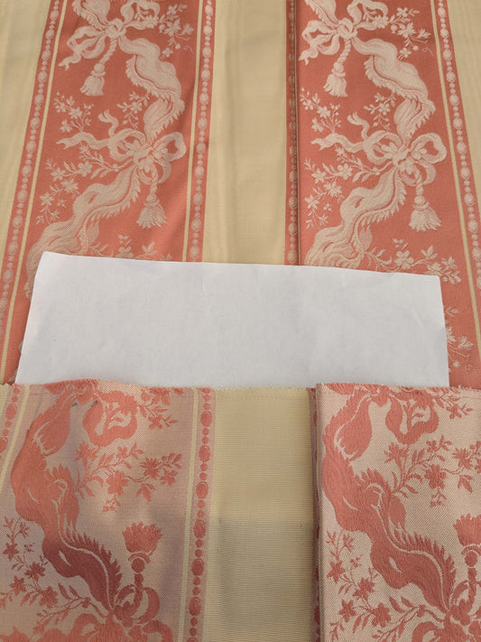 117 EV50 25" x 26" Square Scalamandre Tassinari & Chatel Les Rubans Rose Stripe Peach Beige