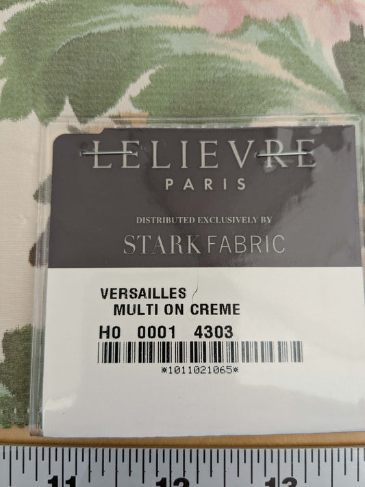 119 EV50 25" x 26" Square Scalamandre Lelievre Paris Versailles Multi on Creme Warp Silk Floral Print Historic MSRP US 1200+
