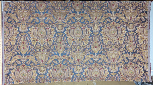 0.86y Lee Jofa San Pietro "mineral" Blue Paisley Red Gold