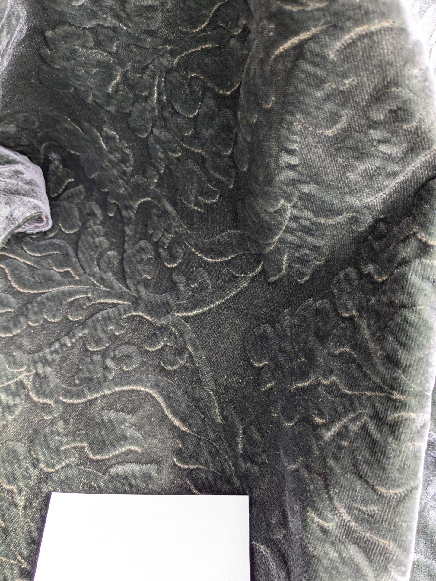 Palazzo Grassi Silk Velvet & Cut Velvet Silvery Green Renaissance Damask MSRP $1000+/yard