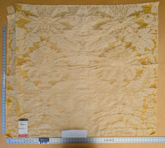 2 EV51 1.2y x 51"W Length Scalamandre Lelievre Carrousel Lotus Yellow Damask Jacquard MSRP USD 892/y
