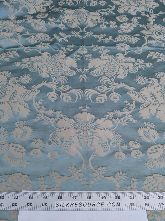 9 EV51 2.4y x 51"w Length Scalamandre Tassinari and Chatel Meillant Bleu Blue Damask Historic MSRP USD 690/yard