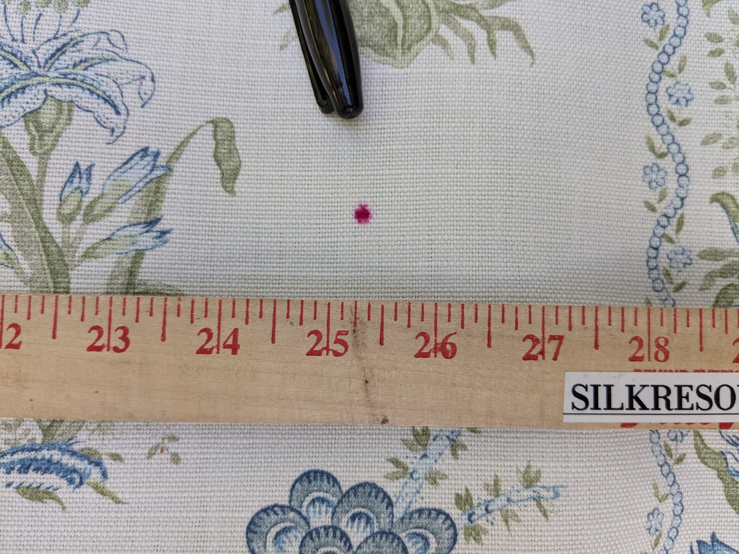 3.1 yard Scalamandre Flower Hill Linen Union Cloth Print Blue