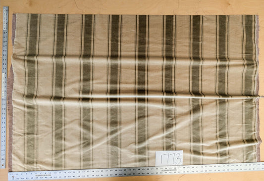 Abby Stripe Silk Velvet Sage Green Beige from Italy MSRP USD819/yard