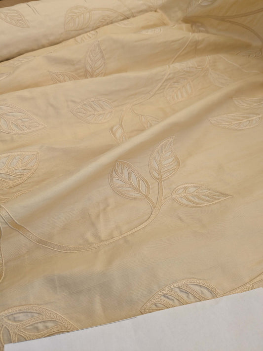 By Yd Kravet Overlay Silk Vine In Honey Cream White Double Silk Organza with Embroidery MSRP USD 250/y
