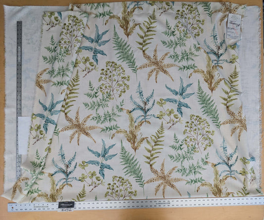 10 EV52 2.4y x 57"wide Scalamandre Old World Weavers Wethersfield Fern Spring White Polyester Floral Print