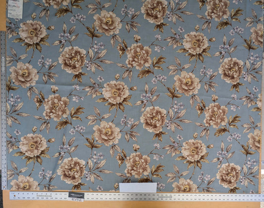 13 EV52 1.2y x 57"wide Scalamandre Roseland Cottage Bluestone Floral Print Botanical Polyester