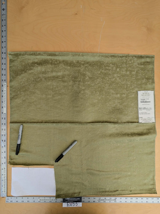11 EV53 26"x 27" Square Scalamandre Old World Weavers Villa Regina Texture Pistachio Green Silk Viscose Solid MSRP USD500+/y