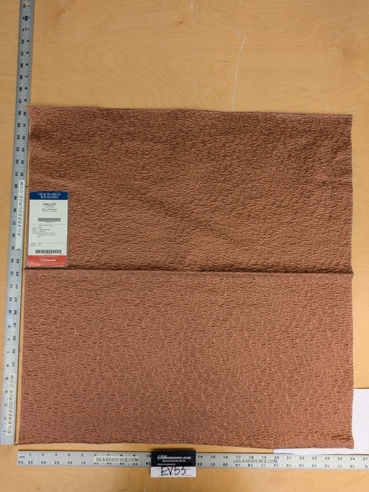 19 EV53 27"x 26" Square Scalamandre Old World Weavers Halley Rose Brick Brown Matelasse Small Scale Texture MSRP USD 1100+/y