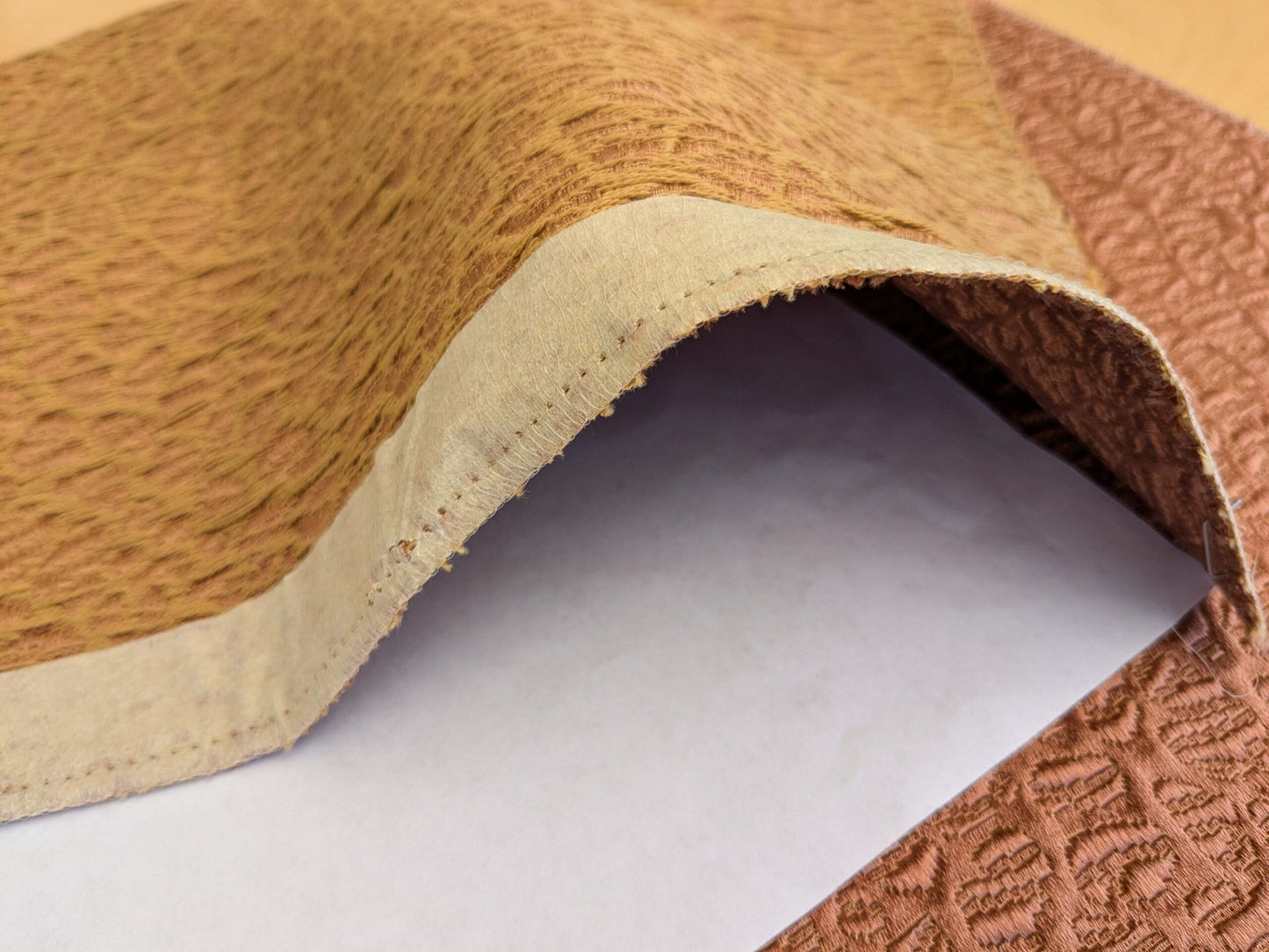 19 EV53 27"x 26" Square Scalamandre Old World Weavers Halley Rose Brick Brown Matelasse Small Scale Texture MSRP USD 1100+/y