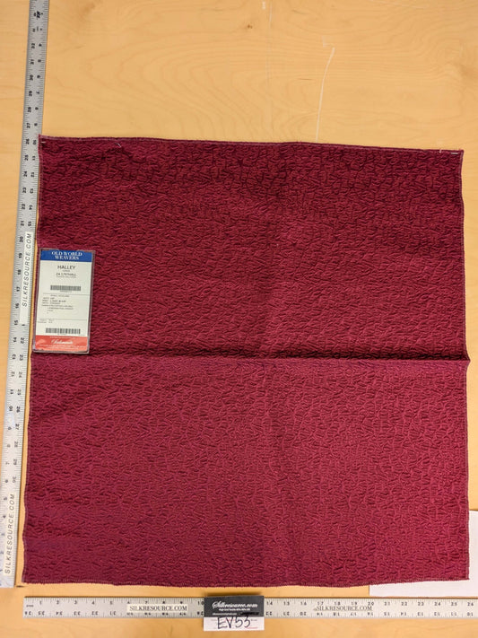 23 EV53 Square Scalamandre Old World Weavers Halley Cerise Red Matelasse Small Scale Texture MSRP USD 1100+/y