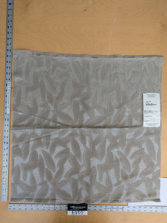 25 EV53 Square Scalamandre Christian Fischbacher Sunset Park Sand Light Gray Botanical Foliage MSRP USD350+