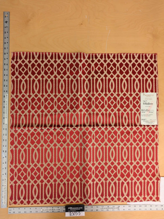 34 EV53 Square Scalamandre Aldeco Ryad Dyor Rubi Red Fretwork Lattice Geometric MSRP USD200+