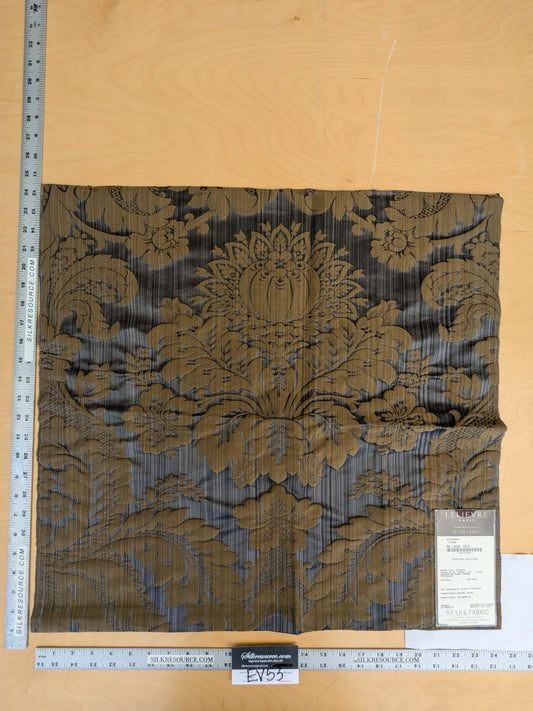36 EV53 Square Scalamandre Lelievre Paris Athenais Etain Purple Brown Silk Wool Damask MSRP USD1082/y