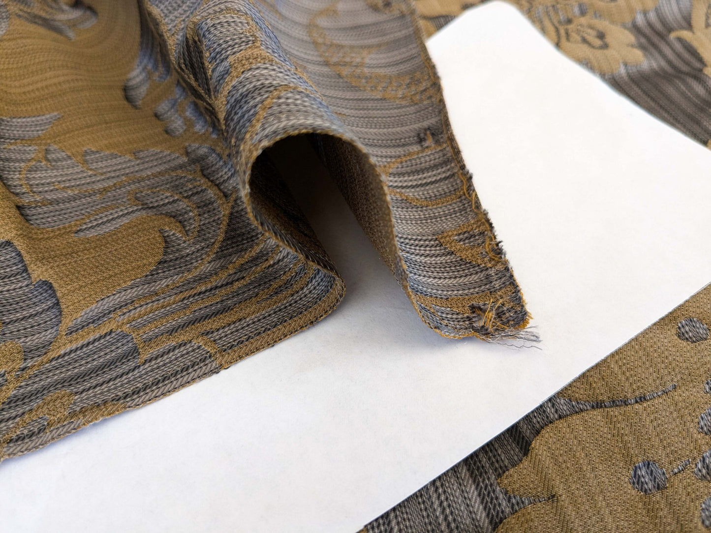 36 EV53 Square Scalamandre Lelievre Paris Athenais Etain Purple Brown Silk Wool Damask MSRP USD1082/y